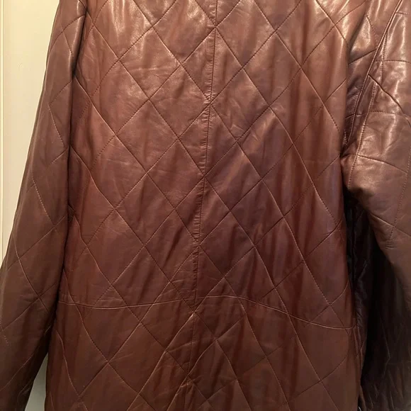 Mens Polo by Ralph Lauren brown quilted leather driving coat with a wool lining. - Picture 2 of 5